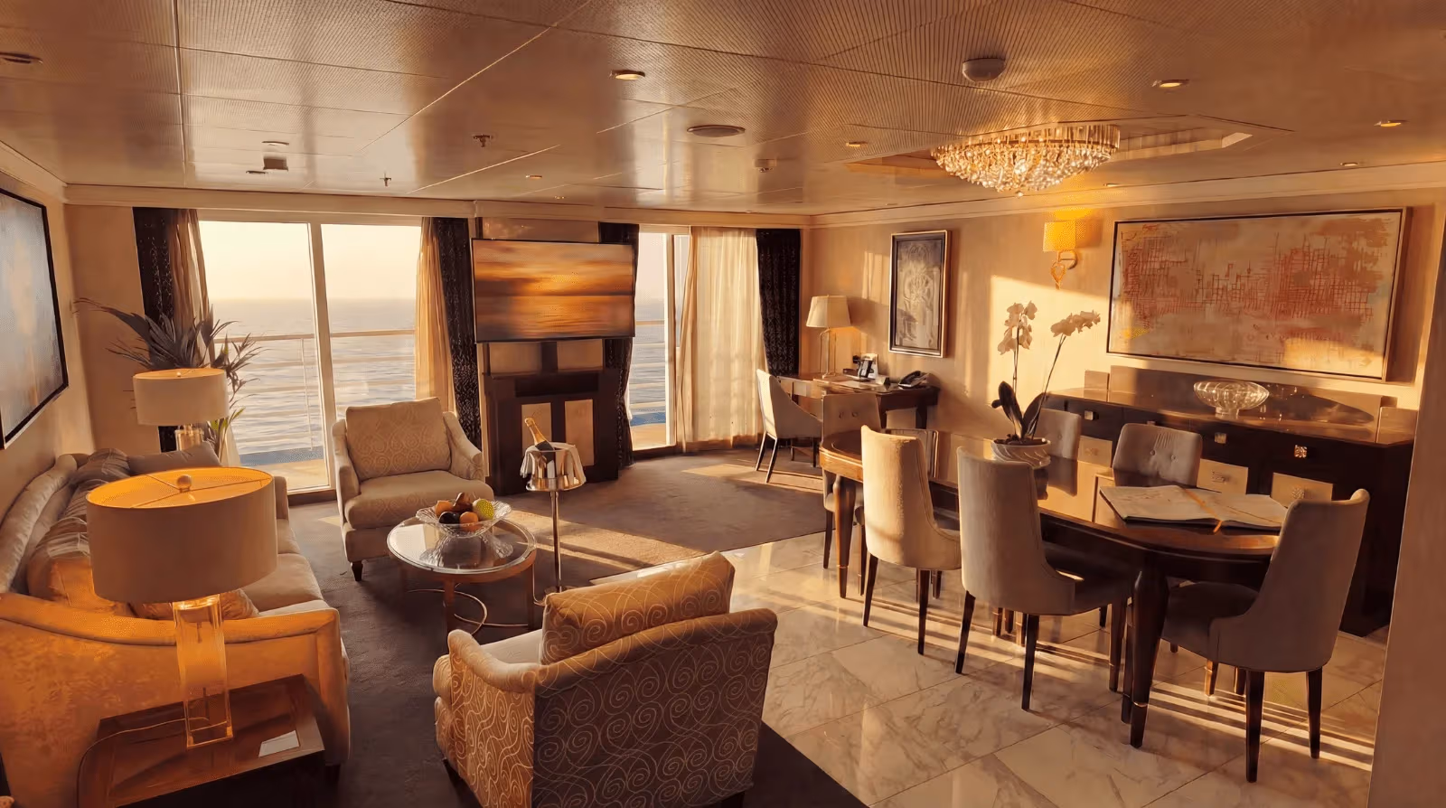 Couple preparing to board a residential cruise ship